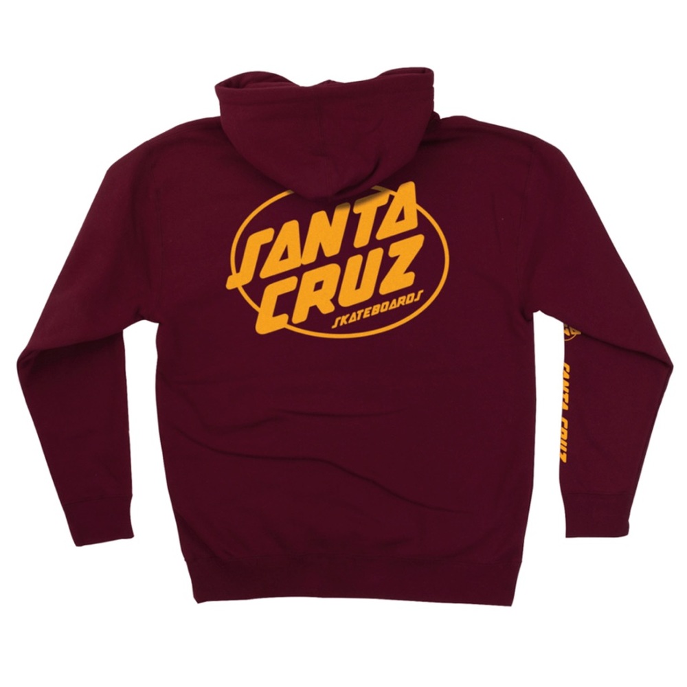 Santa Cruz Skateboards Men's Maroon Zip Hoodie